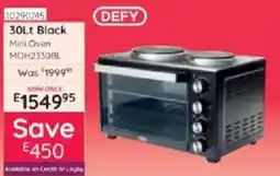 Bradlows DEFY 30Lt Black Mini Oven offer