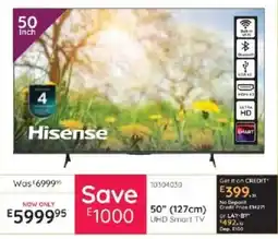Bradlows Hisense 50" UHD Smart TV offer
