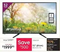 Bradlows SANSUI 32" HD LED TV offer