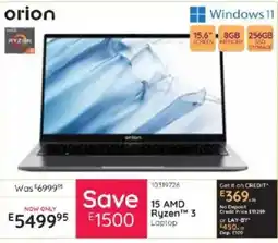 Bradlows Orion 15 AMD Ryzen 3 Laptop offer