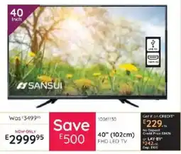Bradlows SANSUI 40" (102cm) FHD LED TV offer