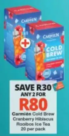 Checkers Carmiën Cold Brew Cranberry Hibiscus Rooibos Ice Tea offer