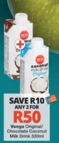 Checkers Venga Original/Chocolate Coconut Milk Drink offer