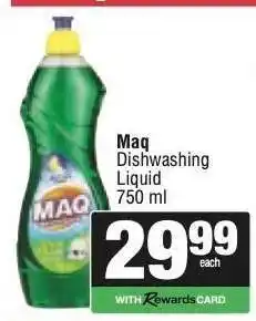 Spar MAQ Dishwashing Liquid 750 ml offer