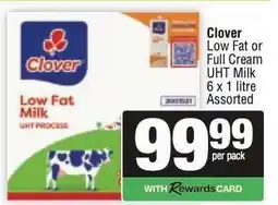 Spar Clover Low Fat or Full Cream UHT Milk offer