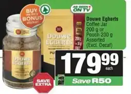 KwikSpar Douwe Egberts Coffee Jar Assorted offer