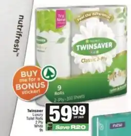 SuperSpar Twinsaver Luxury Toilet Rolls 2 Ply White offer