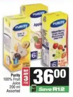 SuperSpar Purity 100% Fruit Juice Assorted offer