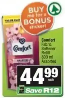 SuperSpar Comfort Fabric Softener Refill Assorted offer