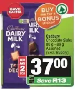SuperSpar Cadbury Chocolate Slabs Assorted offer