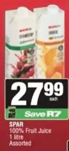 SuperSpar SPAR 100% Fruit Juice Assorted offer