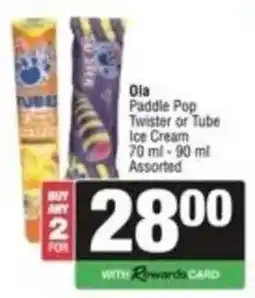 SuperSpar Ola Paddle Pop Twister or Tube Ice Cream Assorted offer