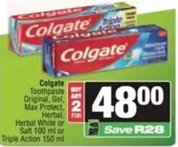SuperSpar Colgate Toothpaste offer