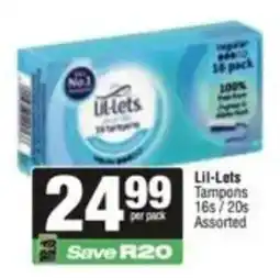 SuperSpar Lil-Lets Tampons Assorted offer