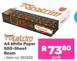Game Mondi Rotatrim A4 White Paper 500 Sheet Ream offer