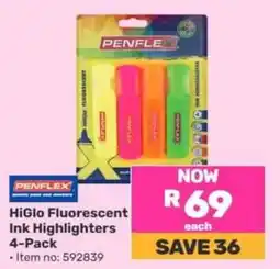 Game HiGlo Fluorescent Ink Highlighters 4-Pack offer