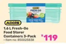 Game ADDIS 1.6 L Fresh-Go Food Storer Containers 3-Pack offer