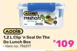 Game ADDIS 1.2 L Clip ‘n Seal On The Go Lunch Box offer