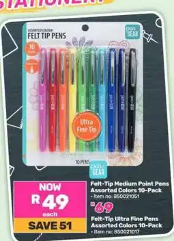 Game Felt-Tip Ultra Fine Point Pens Assorted Colors 10-Pack offer