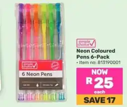 Game Neon Coloured Pens 6-Pack offer