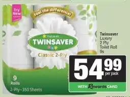 Spar Twinsaver Luxury 2 Ply Toilet Roll 9s offer