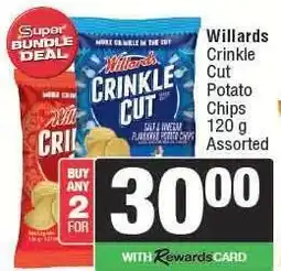 Spar Willards Crinkle Cut Potato Chips offer