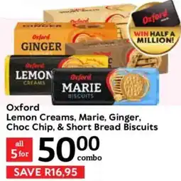 Oxford Freshmarket Oxford Lemon Creams, Marie, Ginger, Choc Chip, & Short Bread Biscuits offer