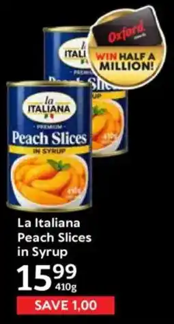 Oxford Freshmarket La Italiana Peach Slices in Syrup offer