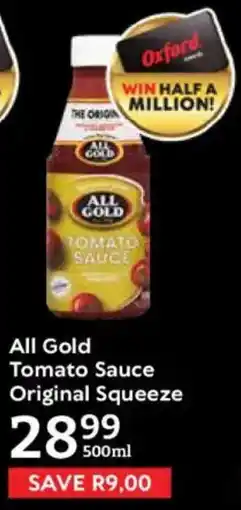 Oxford Freshmarket All Gold Tomato Sauce Original Squeeze offer