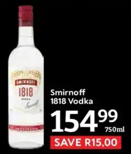 Oxford Freshmarket Smirnoff 1818 Vodka offer