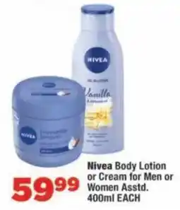 OK Foods Nivea Body Lotion or Cream for Men or Women offer