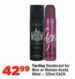 OK Foods Yardley Deodorant Assorted offer