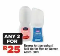 OK Foods Renew Antiperspirant Roll-On for Men or Women offer