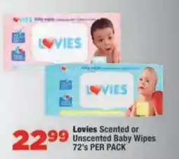 OK Foods Lovies Scented or Unscented Baby Wipes offer