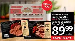 Oxford Freshmarket Barney's Extra Large Eggs 18s PLUS 2x Oxford Back or Shoulder Bacon 200g offer