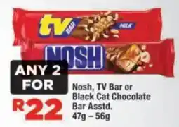 OK Foods Nosh, TV Bar or Black Cat Chocolate Bar offer