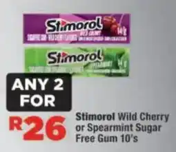 OK Foods Stimorol Wild Cherry or Spearmint Sugar Free Gum 10's offer