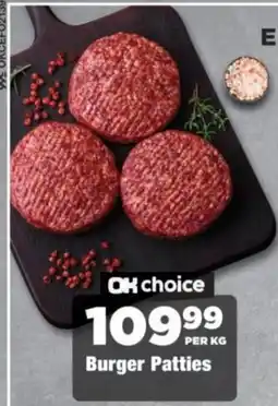 OK Foods OK choice Burger Patties offer