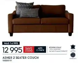 Rochester ASHER 2 SEATER COUCH offer