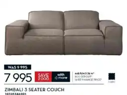 Rochester ZIMBALI 3 SEATER COUCH offer