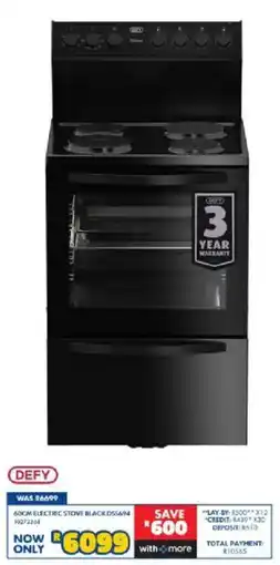 Russells Defy 60cm Electric Stove Black offer