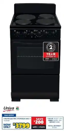 Russells Univa 4 Plate Electric Stove offer