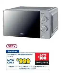 Russells Defy 20LT Manual Microwave DMO381 offer