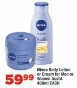 OK Foods Nivea Body Lotion or Cream for Men or Women offer