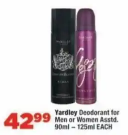 OK Foods Yardley Deodorant Assorted offer