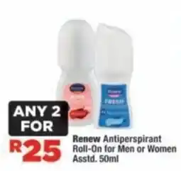 OK Foods Renew Antiperspirant Roll-On for Men or Women offer