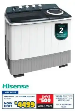 Russells Hisense 16KG TWIN TUB WASHER offer