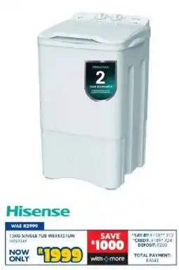 Russells Hisense 15KG SINGLE TUB offer