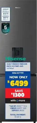 Russells Hisense 263LT Fridge Freezer offer