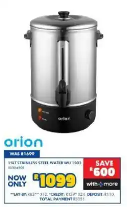 Russells Orion 1SLT Stainless Steel Water offer